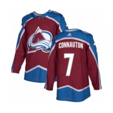Men's Colorado Avalanche #7 Kevin Connauton Authentic Burgundy Red Home Hockey Jersey