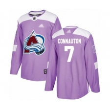 Men's Colorado Avalanche #7 Kevin Connauton Authentic Purple Fights Cancer Practice Hockey Jersey