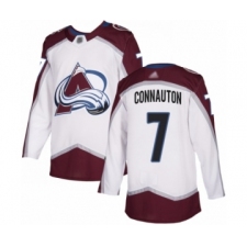 Men's Colorado Avalanche #7 Kevin Connauton Authentic White Away Hockey Jersey