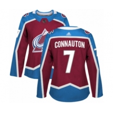 Women's Colorado Avalanche #7 Kevin Connauton Authentic Burgundy Red Home Hockey Jersey