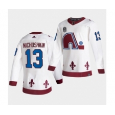 Men's Colorado Avalanche #13 Valeri Nichushkin White 2022 Stanley Cup Final Patch Reverse Retro Stitched Jersey