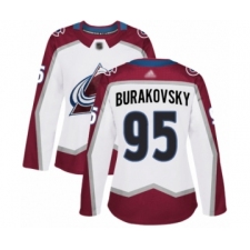 Women's Colorado Avalanche #95 Andre Burakovsky Authentic White Away Hockey Jersey