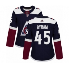 Women's Colorado Avalanche #45 Bowen Byram Authentic Navy Blue Alternate Hockey Jersey