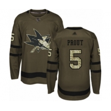 Youth San Jose Sharks #5 Dalton Prout Authentic Green Salute to Service Hockey Jersey