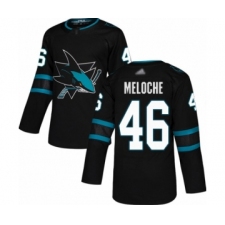 Men's San Jose Sharks #46 Nicolas Meloche Authentic Black Alternate Hockey Jersey