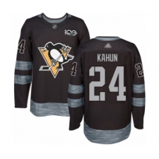 Men's Pittsburgh Penguins #24 Dominik Kahun Authentic Black 1917-2017 100th Anniversary Hockey Jersey