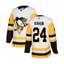 Youth Pittsburgh Penguins #24 Dominik Kahun Authentic White Away Hockey Jersey