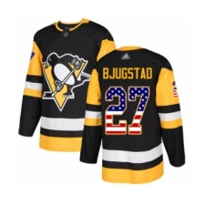 Men's Pittsburgh Penguins #27 Nick Bjugstad Authentic Black USA Flag Fashion Hockey Jersey