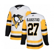 Men's Pittsburgh Penguins #27 Nick Bjugstad Authentic White Away Hockey Jersey