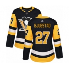 Women's Pittsburgh Penguins #27 Nick Bjugstad Authentic Black Home Hockey Jersey