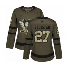 Women's Pittsburgh Penguins #27 Nick Bjugstad Authentic Green Salute to Service Hockey Jersey