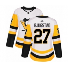 Women's Pittsburgh Penguins #27 Nick Bjugstad Authentic White Away Hockey Jersey