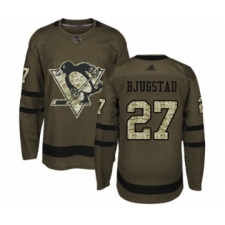 Youth Pittsburgh Penguins #27 Nick Bjugstad Authentic Green Salute to Service Hockey Jersey