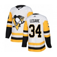 Men's Pittsburgh Penguins #34 Nathan Legare Authentic White Away Hockey Jersey