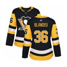 Women's Pittsburgh Penguins #36 Joseph Blandisi Authentic Black Home Hockey Jersey