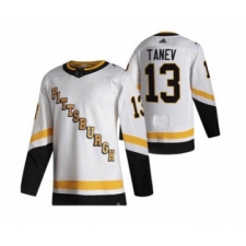 Men's Pittsburgh Penguins #13 Brandon Tanev White 2020-21 Reverse Retro Alternate Hockey Jersey