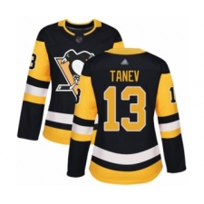 Women's Pittsburgh Penguins #13 Brandon Tanev Authentic Black Home Hockey Jersey