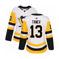 Women's Pittsburgh Penguins #13 Brandon Tanev Authentic White Away Hockey Jersey