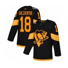 Men's Pittsburgh Penguins #18 Alex Galchenyuk Authentic Black 2019 Stadium Series Hockey Jersey