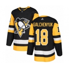 Men's Pittsburgh Penguins #18 Alex Galchenyuk Authentic Black Home Hockey Jersey