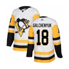 Men's Pittsburgh Penguins #18 Alex Galchenyuk Authentic White Away Hockey Jersey