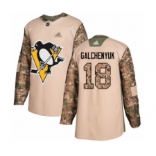 Youth Pittsburgh Penguins #18 Alex Galchenyuk Authentic Camo Veterans Day Practice Hockey Jersey