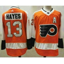 Men's Philadelphia Flyers #13 Kevin Hayes Orange White Stitched NHL Jersey