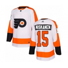 Men's Philadelphia Flyers #15 Matt Niskanen Authentic White Away Hockey Jersey