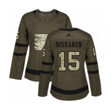 Women's Philadelphia Flyers #15 Matt Niskanen Authentic Green Salute to Service Hockey Jersey
