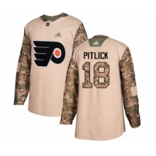 Men's Philadelphia Flyers #18 Tyler Pitlick Authentic Camo Veterans Day Practice Hockey Jersey