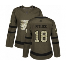 Women's Philadelphia Flyers #18 Tyler Pitlick Authentic Green Salute to Service Hockey Jersey