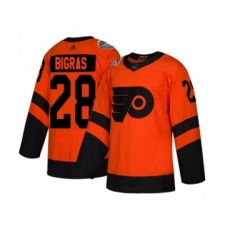 Men's Philadelphia Flyers #28 Chris Bigras Authentic Orange 2019 Stadium Series Hockey Jersey