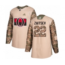Men's Ottawa Senators #22 Nikita Zaitsev Authentic Camo Veterans Day Practice Hockey Jersey