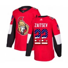 Men's Ottawa Senators #22 Nikita Zaitsev Authentic Red USA Flag Fashion Hockey Jersey