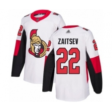 Men's Ottawa Senators #22 Nikita Zaitsev Authentic White Away Hockey Jersey