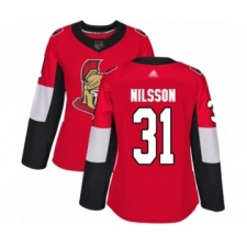 Women's Ottawa Senators #31 Anders Nilsson Authentic Red Home Hockey Jersey