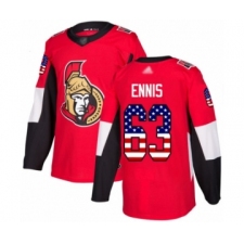 Men's Ottawa Senators #63 Tyler Ennis Authentic Red USA Flag Fashion Hockey Jersey