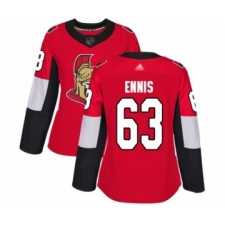 Women's Ottawa Senators #63 Tyler Ennis Authentic Red Home Hockey Jersey