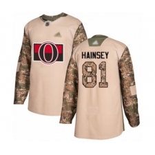 Men's Ottawa Senators #81 Ron Hainsey Authentic Camo Veterans Day Practice Hockey Jersey