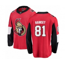 Men's Ottawa Senators #81 Ron Hainsey Fanatics Branded Red Home Breakaway Hockey Jersey