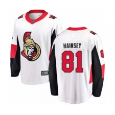 Men's Ottawa Senators #81 Ron Hainsey Fanatics Branded White Away Breakaway Hockey Jersey