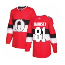 Youth Ottawa Senators #81 Ron Hainsey Authentic Red 2017 100 Classic Hockey Jersey