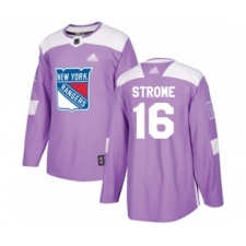 Men's New York Rangers #16 Ryan Strome Authentic Purple Fights Cancer Practice Hockey Jersey
