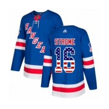 Men's New York Rangers #16 Ryan Strome Authentic Royal Blue USA Flag Fashion Hockey Jersey