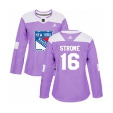 Women's New York Rangers #16 Ryan Strome Authentic Purple Fights Cancer Practice Hockey Jersey
