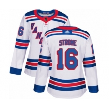 Women's New York Rangers #16 Ryan Strome Authentic White Away Hockey Jersey