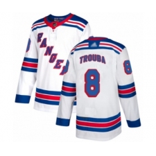 Youth New York Rangers #8 Jacob Trouba Authentic White Away Hockey Jersey