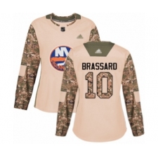 Women's New York Islanders #10 Derick Brassard Authentic Camo Veterans Day Practice Hockey Jersey