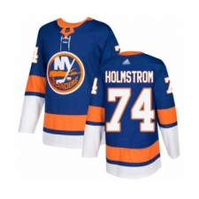 Men's New York Islanders #74 Simon Holmstrom Authentic Royal Blue Home Hockey Jersey