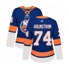 Women's New York Islanders #74 Simon Holmstrom Authentic Royal Blue Home Hockey Jersey